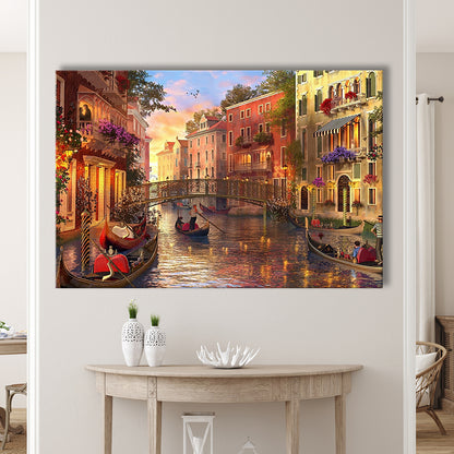 Sunset in Venice Canvas Wall Art Print, Cavas Print Wall Art Hom Decor