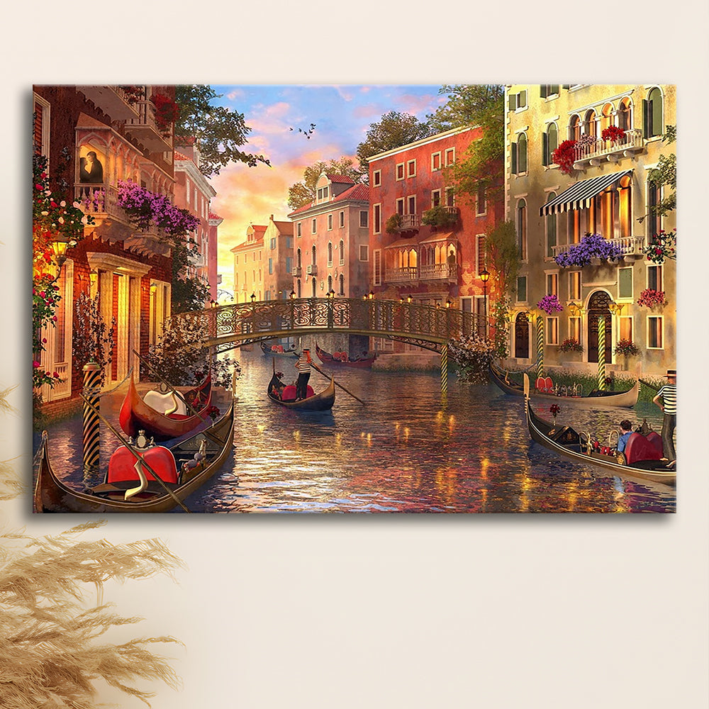 Sunset in Venice Canvas Wall Art Print, Cavas Print Wall Art Hom Decor