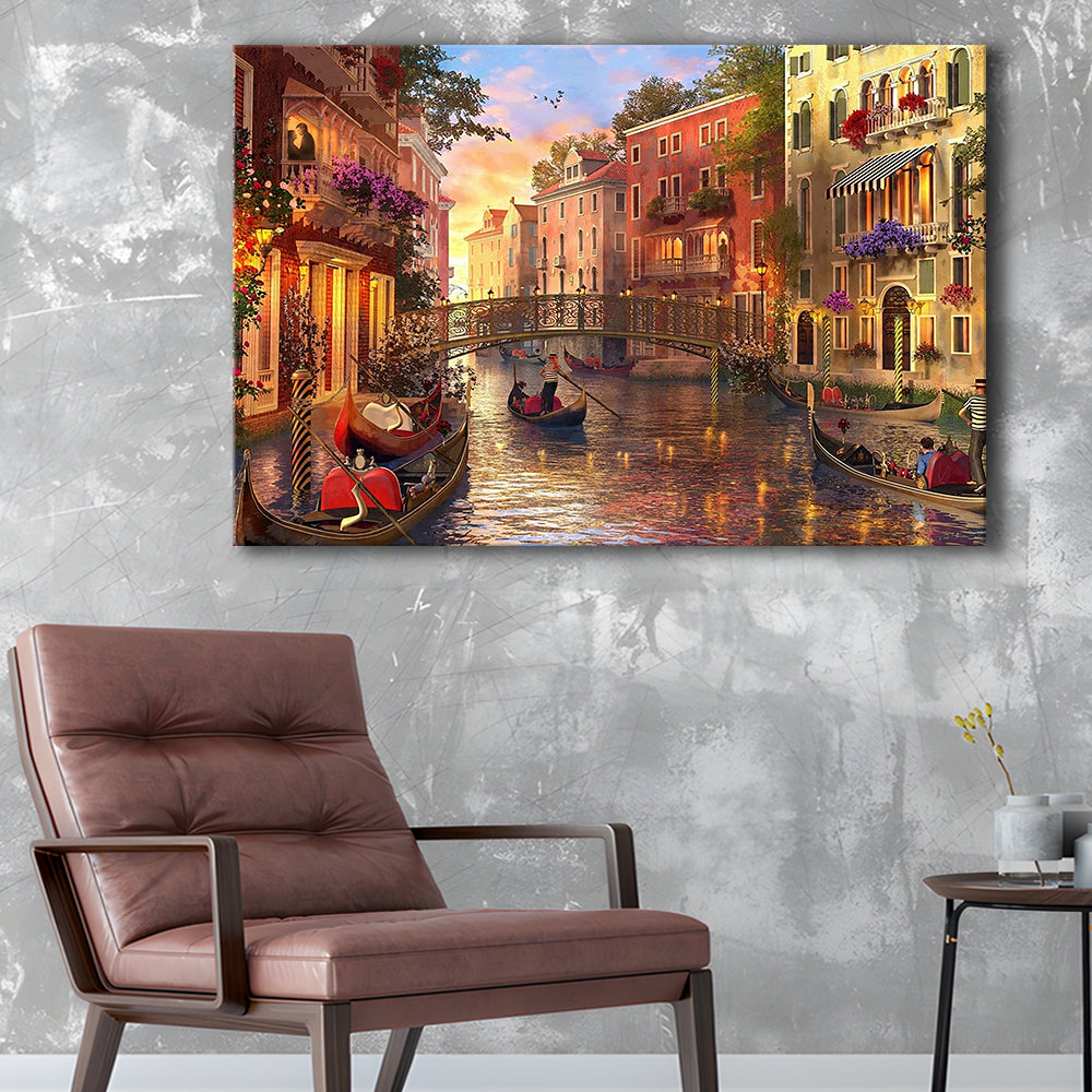 Sunset in Venice Canvas Wall Art Print, Cavas Print Wall Art Hom Decor