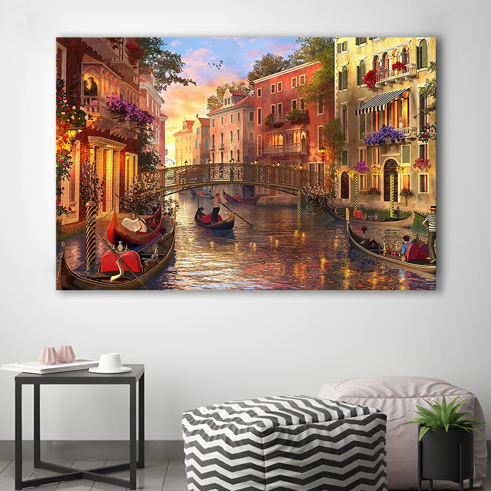Sunset in Venice Canvas Wall Art Print, Cavas Print Wall Art Hom Decor