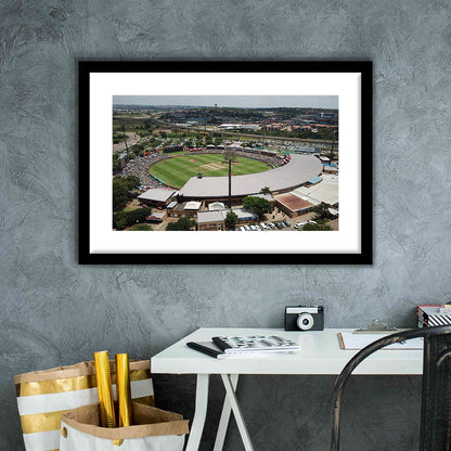 SuperSport Park, Stadium Canvas, Sport Art, Gift for him, White Border Framed Art Print Wall Decor