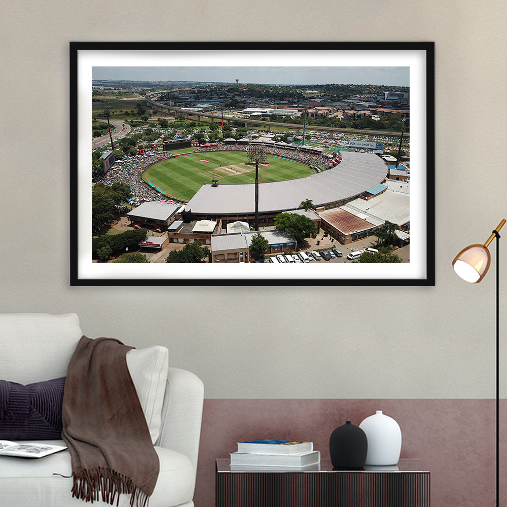 SuperSport Park, Stadium Canvas, Sport Art, Gift for him, White Border Framed Art Print Wall Decor