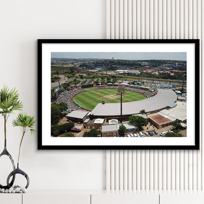 SuperSport Park, Stadium Canvas, Sport Art, Gift for him, White Border Framed Art Print Wall Decor