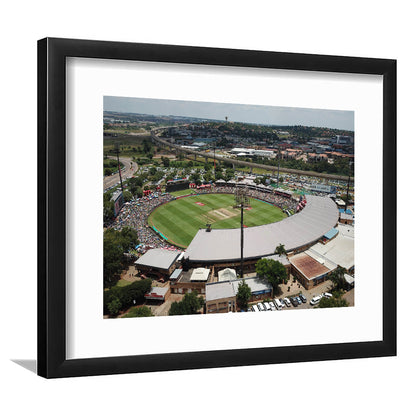 SuperSport Park, Stadium Canvas, Sport Art, Gift for him, White Border Framed Art Print Wall Decor