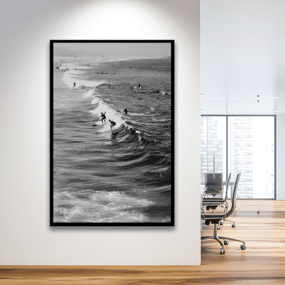 Surf California Wall Art Black and White, Beach Wall Art, Surfing Print, Framed Art Print Wall Decor