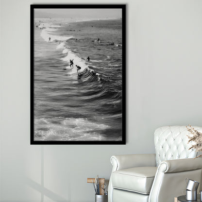 Surf California Wall Art Black and White, Beach Wall Art, Surfing Print, Framed Art Print Wall Decor