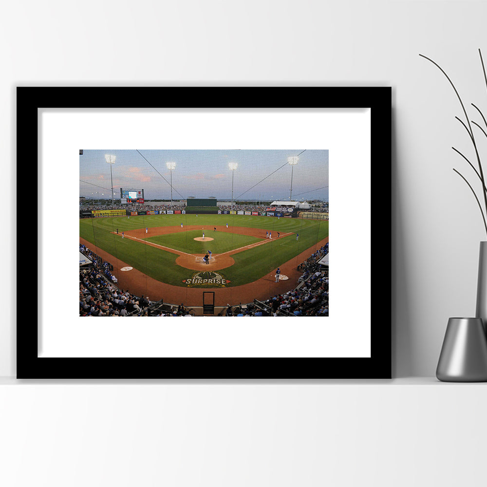Surprise Stadium, Stadium Canvas, Sport Art, Gift for him, White Border Framed Art Print Wall Decor