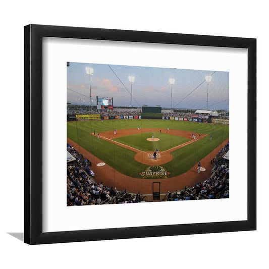 Surprise Stadium, Stadium Canvas, Sport Art, Gift for him, White Border Framed Art Print Wall Decor