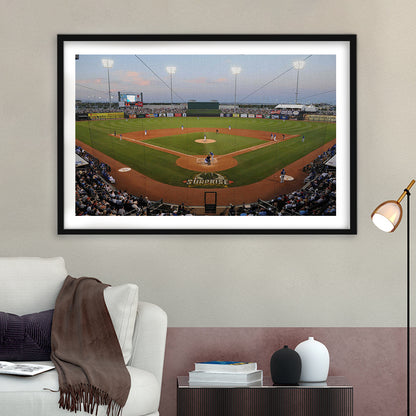 Surprise Stadium, Stadium Canvas, Sport Art, Gift for him, White Border Framed Art Print Wall Decor
