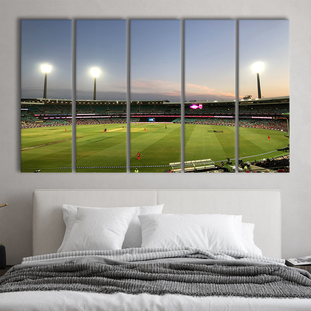 Sydney Cricket Ground Stadium, Stadium Canvas, Sport Art, 5 Panel B, Extra Large Canvas, Canvas Print Wall Art