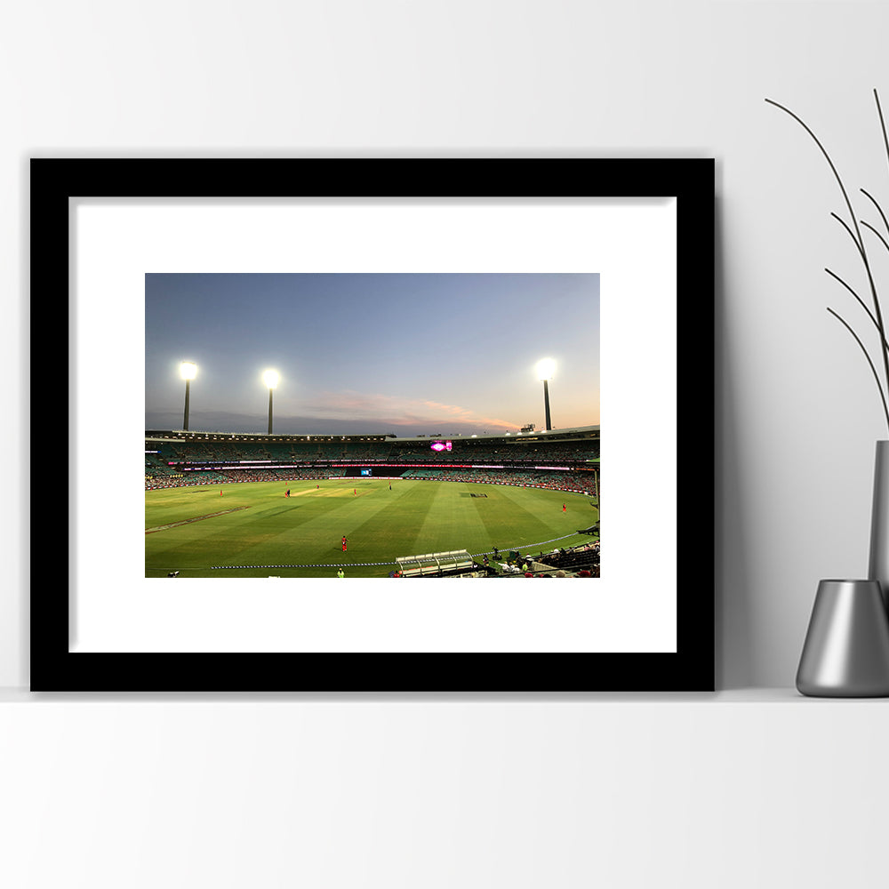 Sydney Cricket Ground Stadium, Stadium Canvas, Sport Art, Gift for him, White Border Framed Art Print Wall Decor