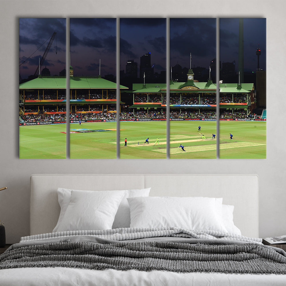 Sydney Cricket Ground in Australia, Stadium Canvas, Sport Art, 5 Panel B, Extra Large Canvas, Canvas Print Wall Art