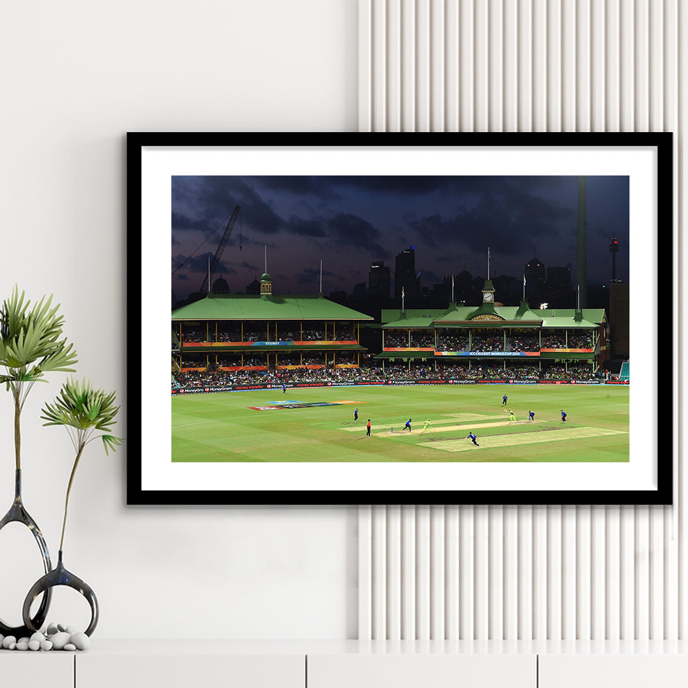 Sydney Cricket Ground in Australia, Stadium Canvas, Sport Art, Gift for him, White Border Framed Art Print Wall Decor
