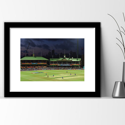 Sydney Cricket Ground in Australia, Stadium Canvas, Sport Art, Gift for him, White Border Framed Art Print Wall Decor