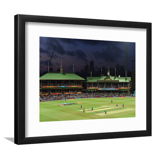 Sydney Cricket Ground in Australia, Stadium Canvas, Sport Art, Gift for him, White Border Framed Art Print Wall Decor