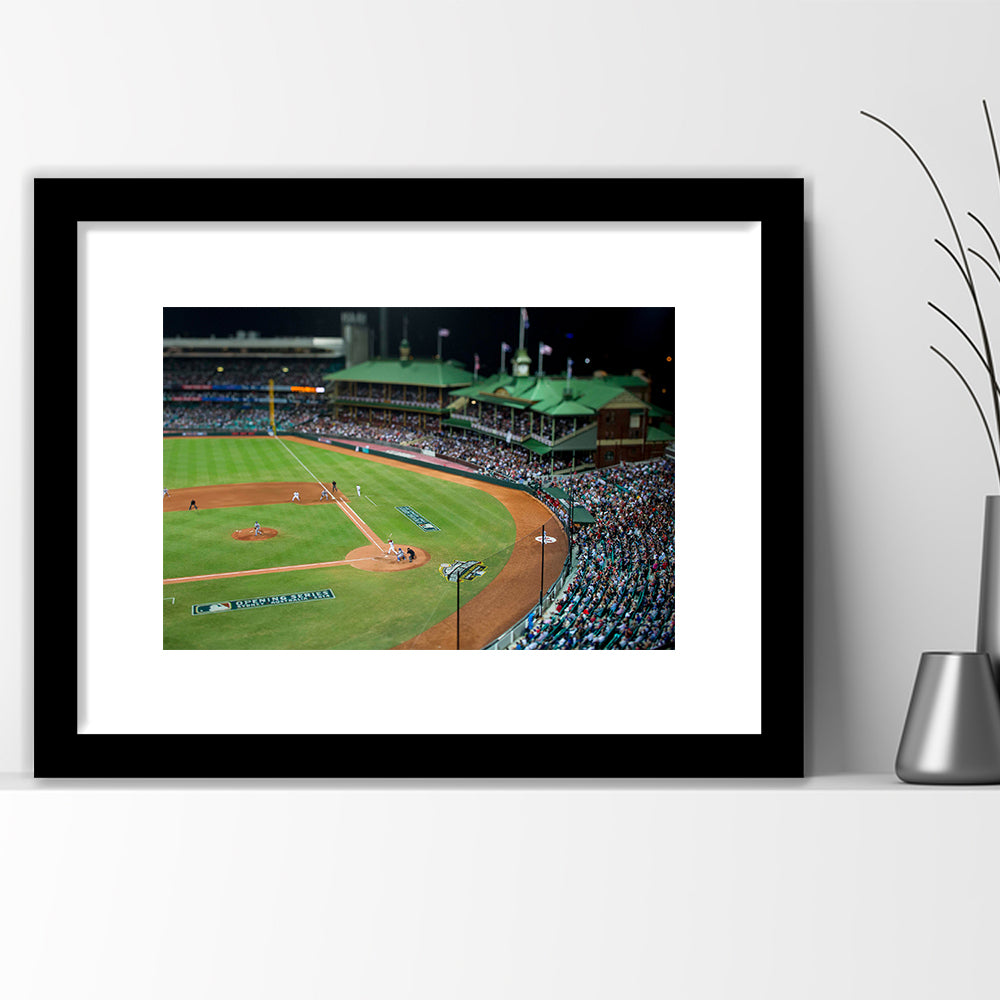 Sydney Cricket Ground in Moore Park, Stadium Canvas, Sport Art, Gift for him, White Border Framed Art Print Wall Decor