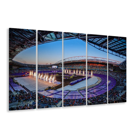 Sydney's Anz Stadium, Stadium Canvas, Sport Art, 5 Panel B, Extra Large Canvas, Canvas Print Wall Art