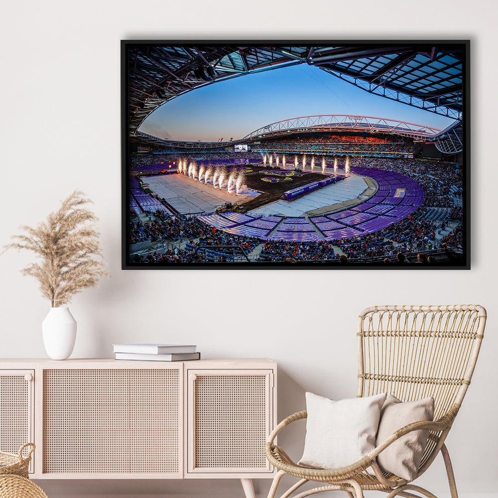 Sydney's Anz Stadium, Stadium Canvas, Sport Art, Framed Canvas Print Wall Art, Floating Frame