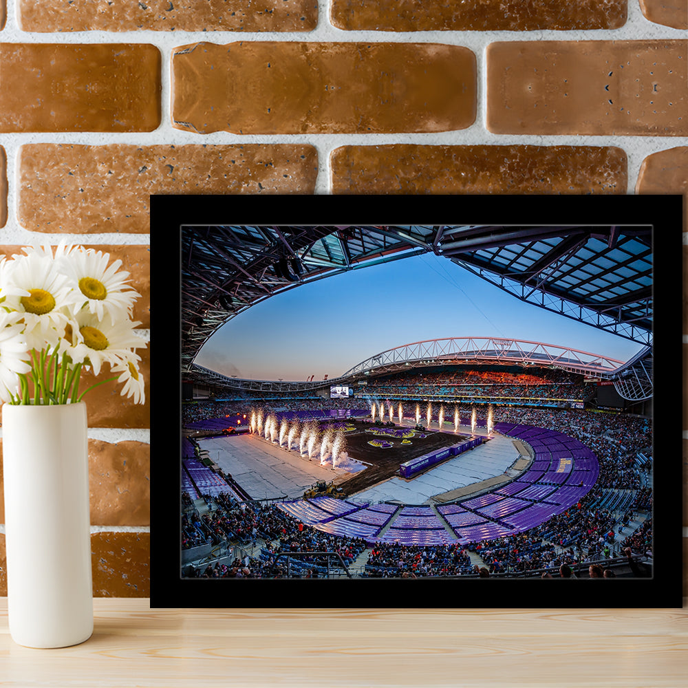 Sydney's Anz Stadium, Stadium Canvas, Sport Art, Gift for him, Framed Art Print Wall Decor, Picture Framed