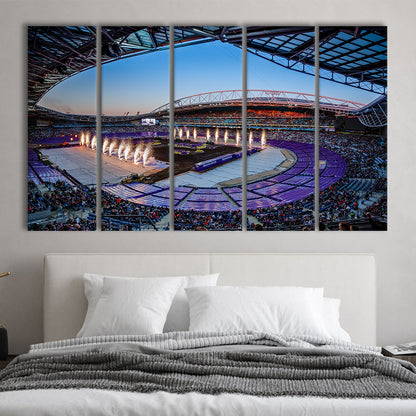Sydney's Anz Stadium, Stadium Canvas, Sport Art, 5 Panel B, Extra Large Canvas, Canvas Print Wall Art