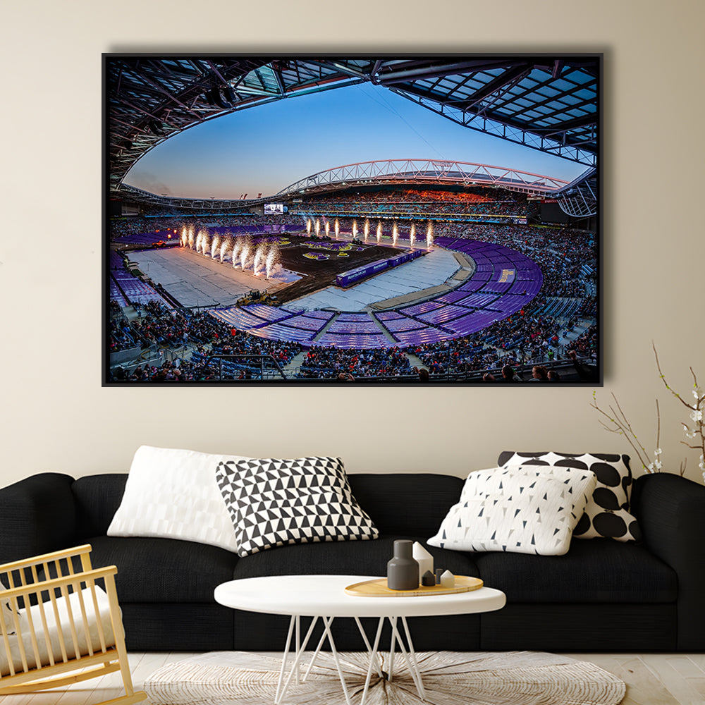 Sydney's Anz Stadium, Stadium Canvas, Sport Art, Framed Canvas Print Wall Art, Floating Frame
