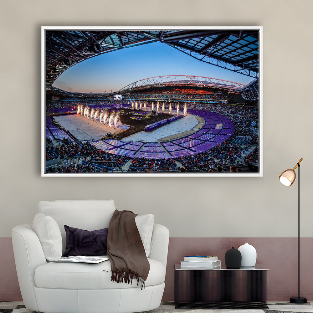 Sydney's Anz Stadium, Stadium Canvas, Sport Art, Framed Canvas Print Wall Art, Floating Frame