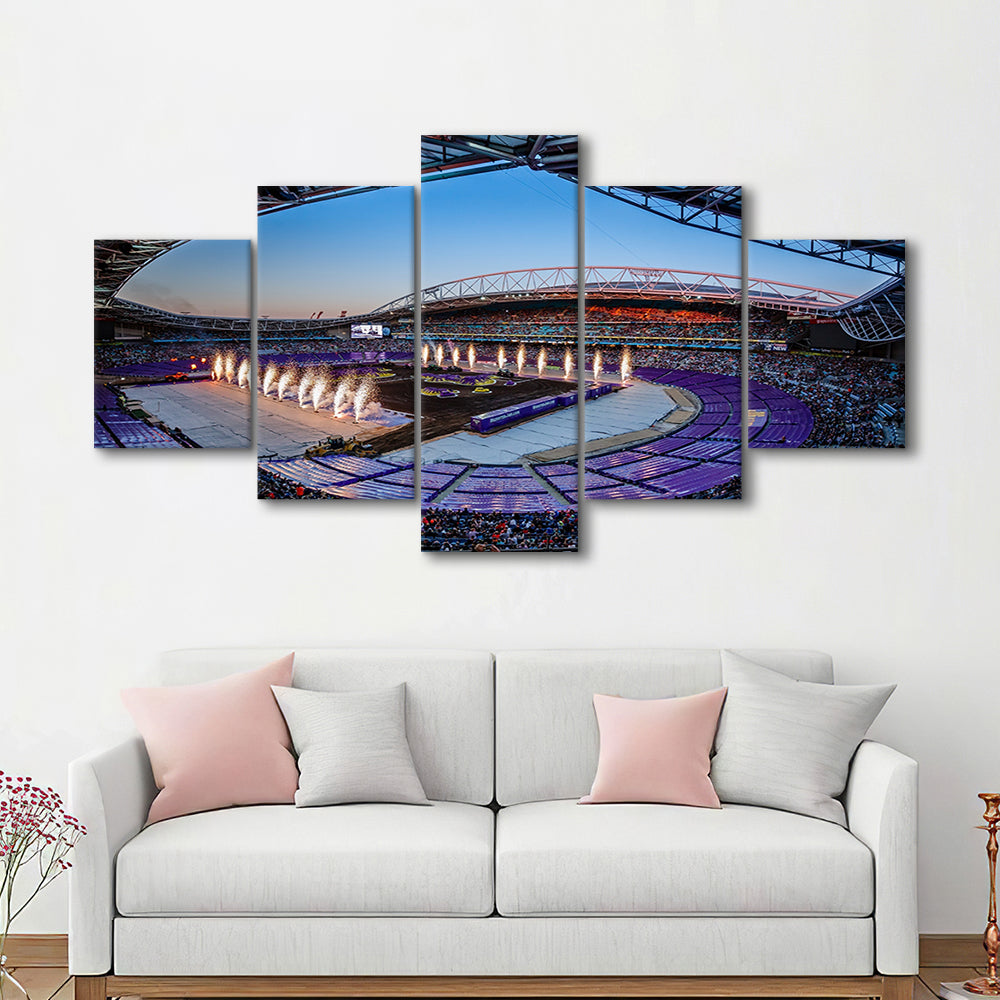 Sydney's Anz Stadium, Stadium Canvas, Sport Art, Gift for him, 5 Panel, Large Canvas, Canvas Print Wall Art