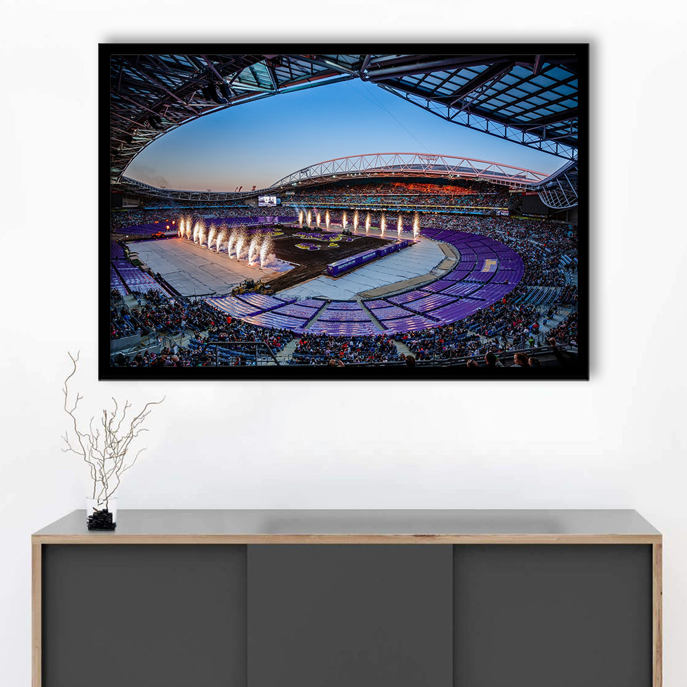 Sydney's Anz Stadium, Stadium Canvas, Sport Art, Gift for him, Framed Art Print Wall Decor, Picture Framed