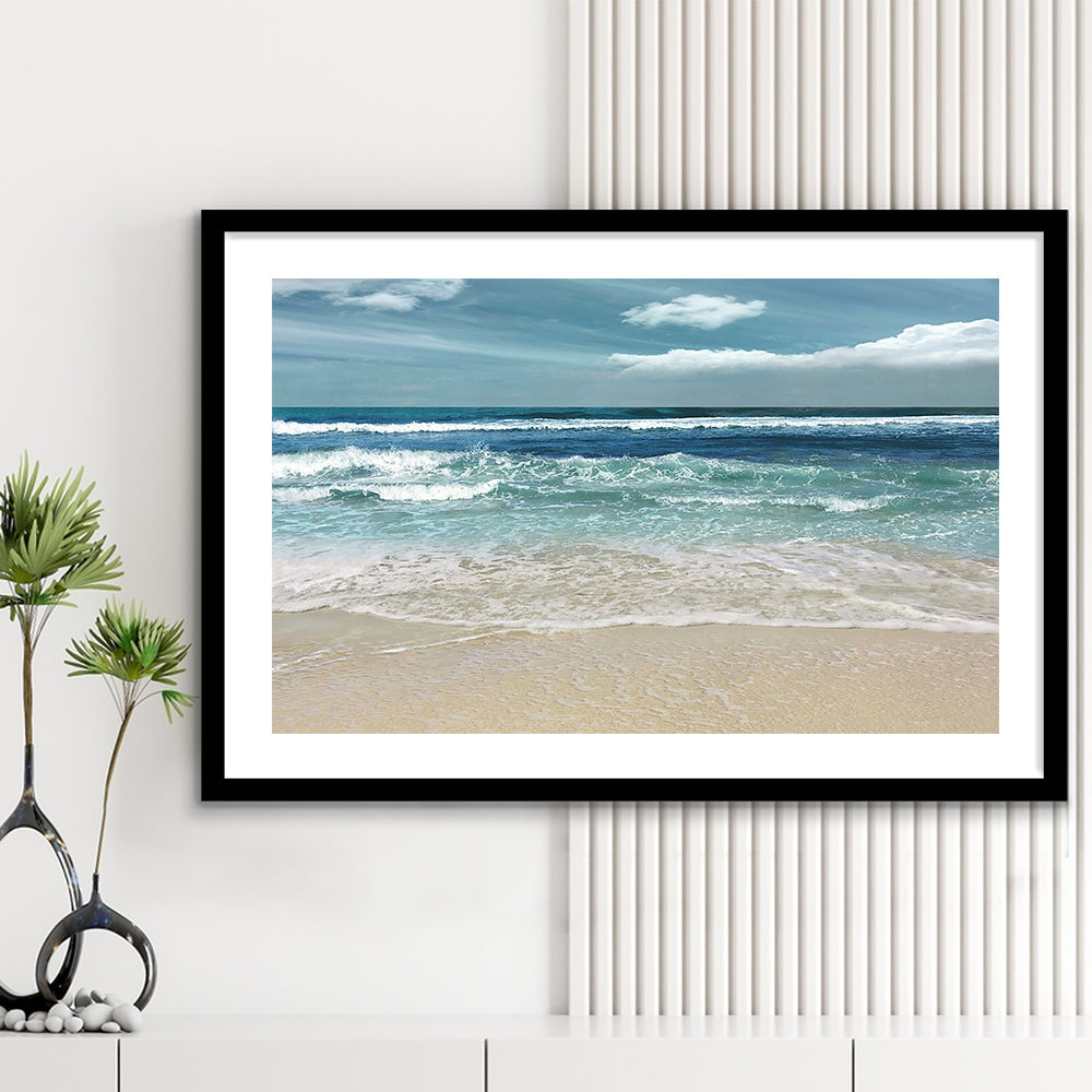 Symphony Of The Sea Wall Art, Framed Art Print White Border, Framed Picture