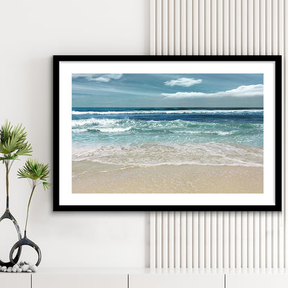 Symphony Of The Sea Wall Art, Framed Art Print White Border, Framed Picture