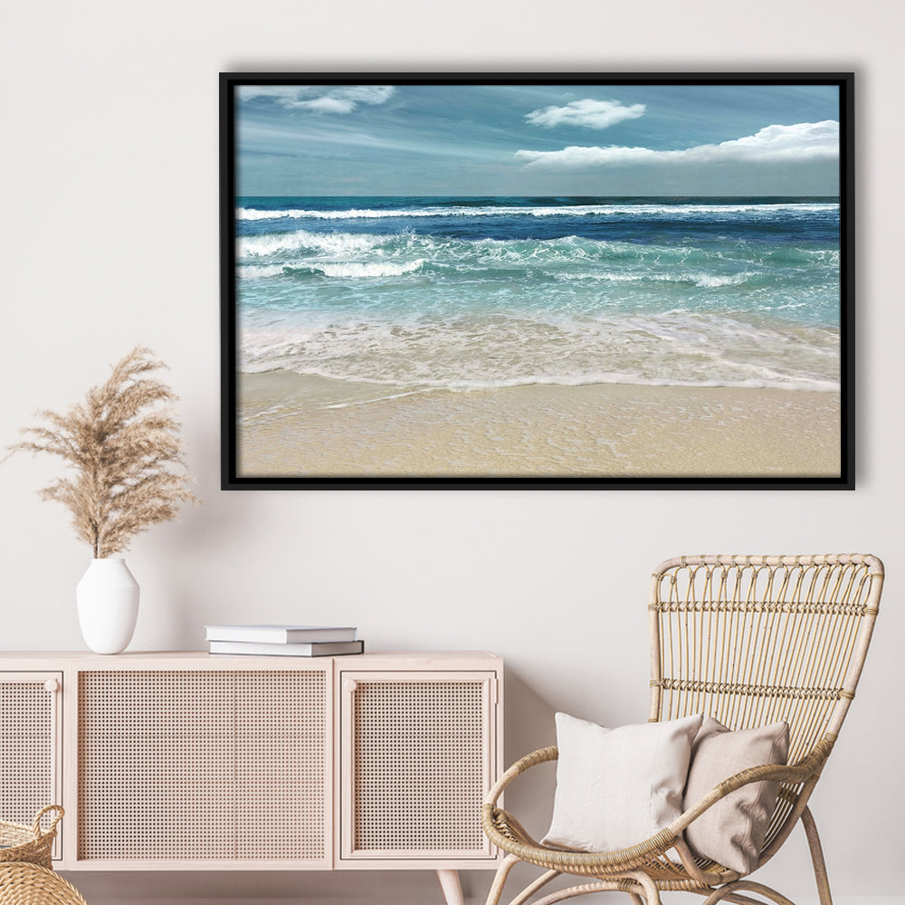 Symphony Of The Sea Wall Art, Framed Cavas Print, Floating Frame