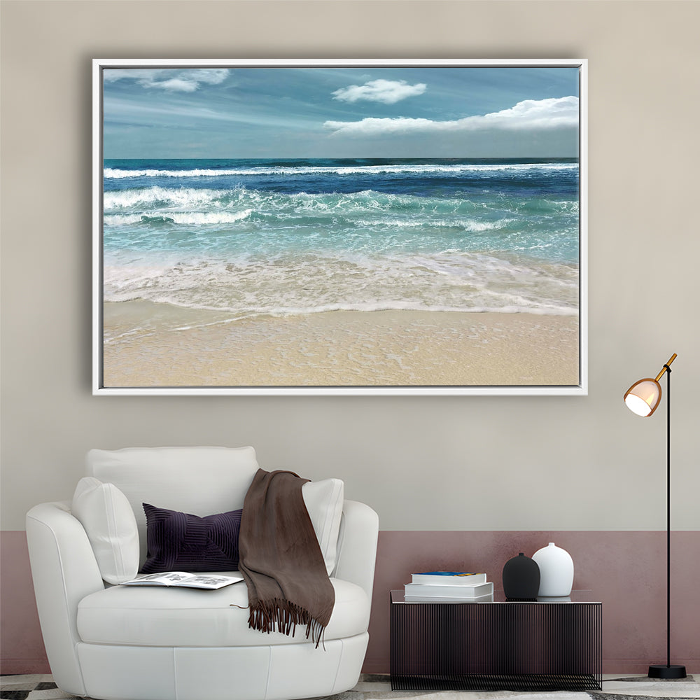 Symphony Of The Sea Wall Art, Framed Cavas Print, Floating Frame