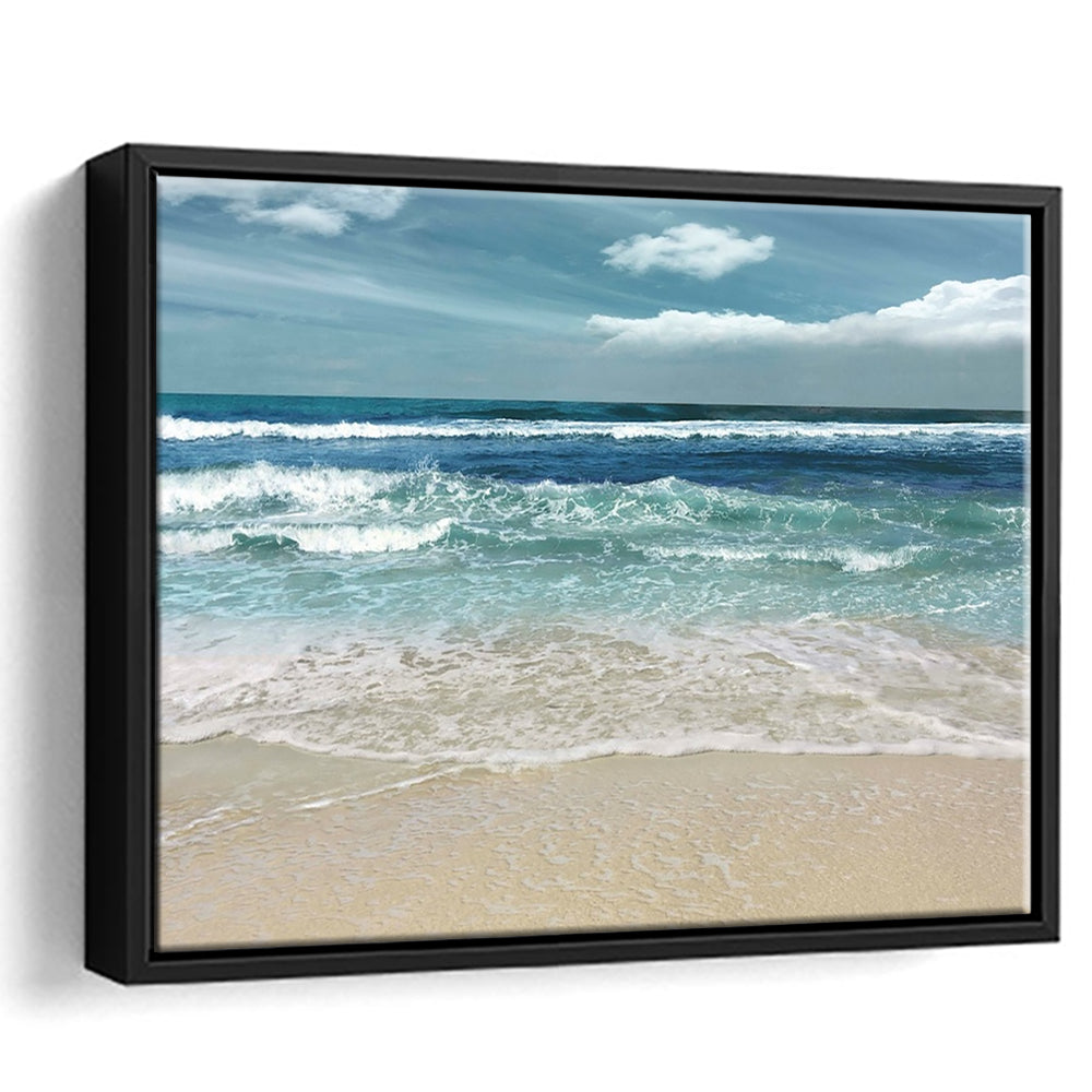Symphony Of The Sea Wall Art, Framed Cavas Print, Floating Frame