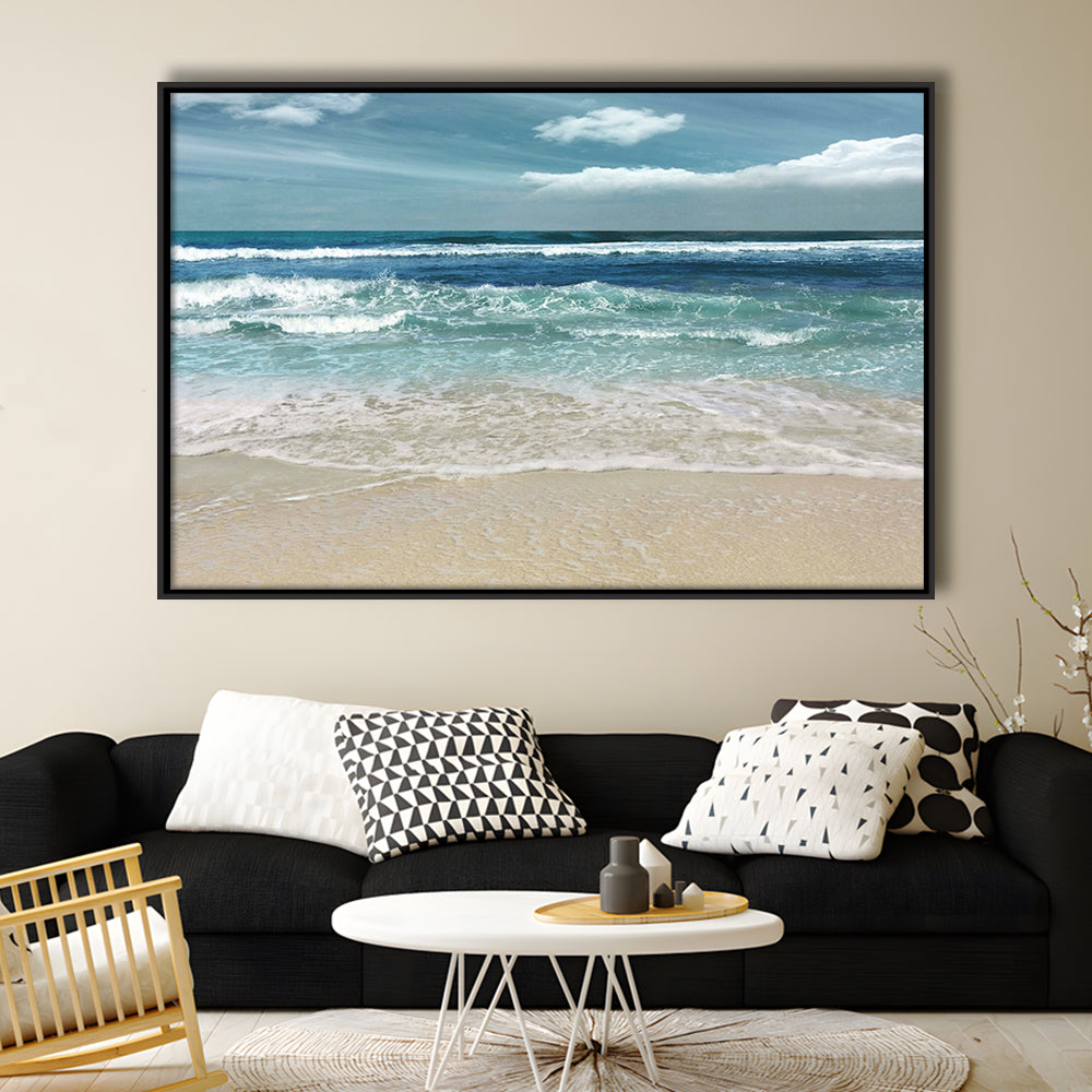 Symphony Of The Sea Wall Art, Framed Cavas Print, Floating Frame