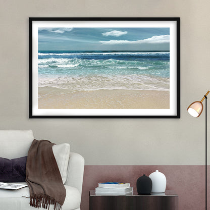 Symphony Of The Sea Wall Art, Framed Art Print White Border, Framed Picture