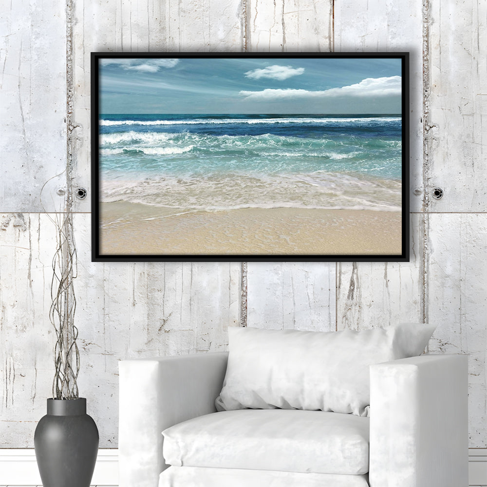 Symphony Of The Sea Wall Art, Framed Cavas Print, Floating Frame