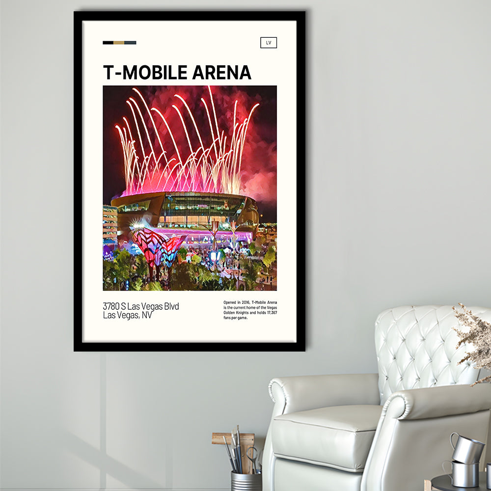 T-Mobile Arena Print, Vegas Golden Knights Stadium Art, Gifts for him, Sport Art, Framed Art Print Wall Decor