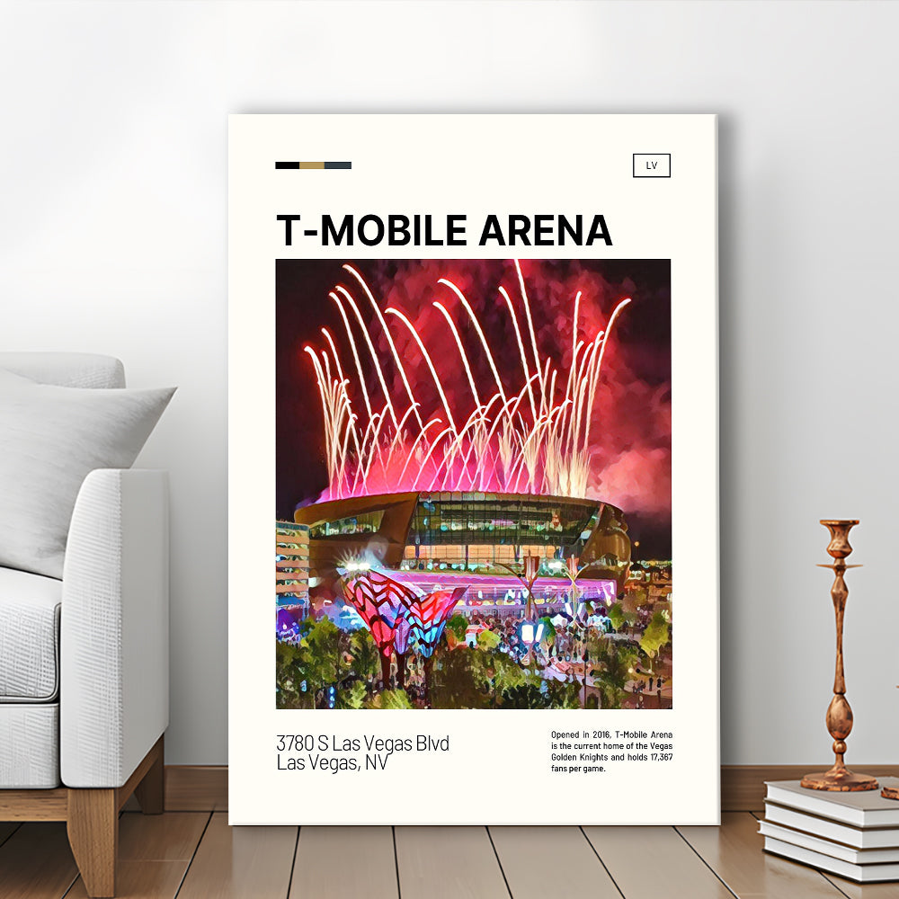 T-Mobile Arena Print, Vegas Golden Knights Stadium Canvas Art, Fan Gifts, Sport Art, Canvas Print Wall Art