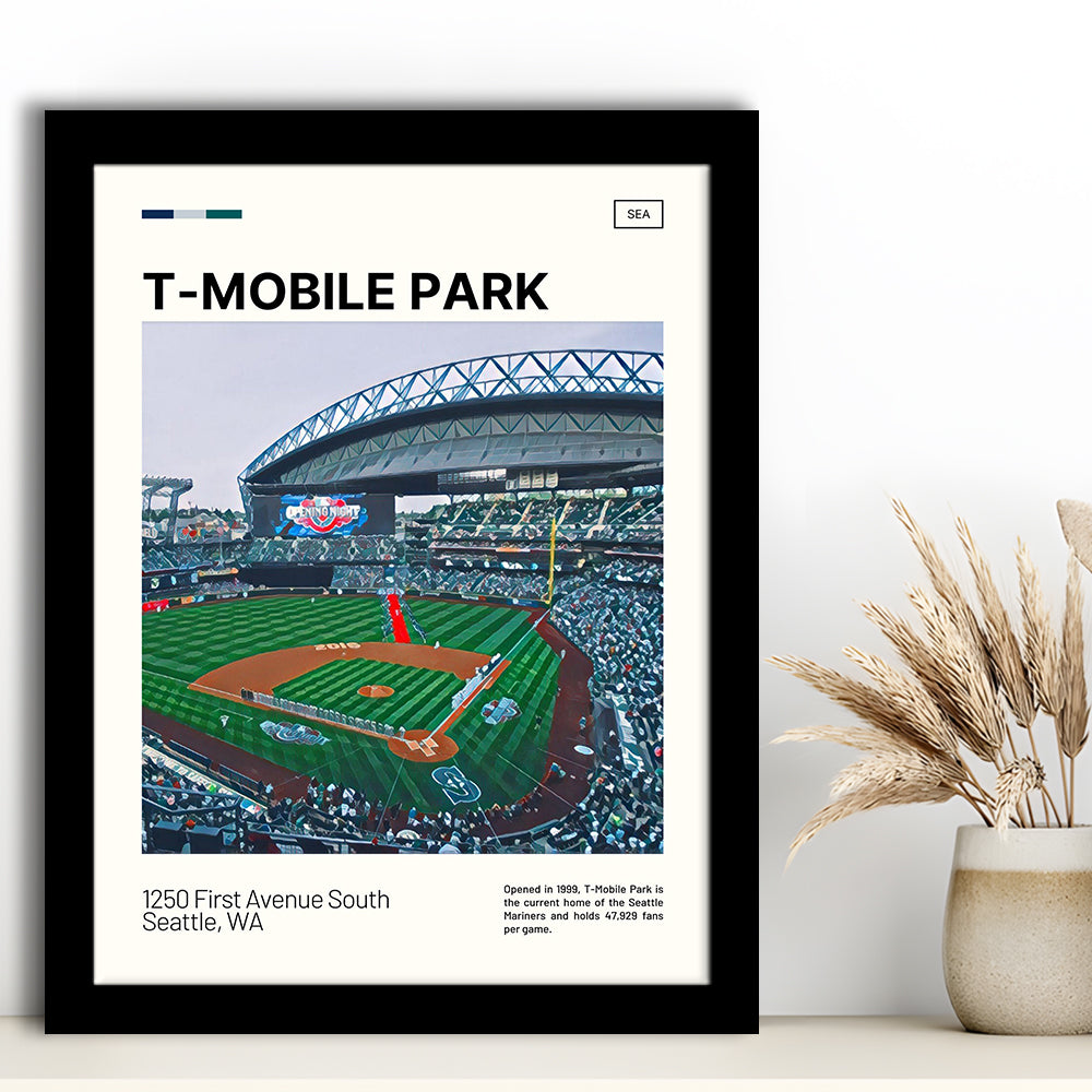 T-Mobile Park Print, Seattle Mariners Stadium Art, Gifts for him, Sport Art, Framed Art Print Wall Decor