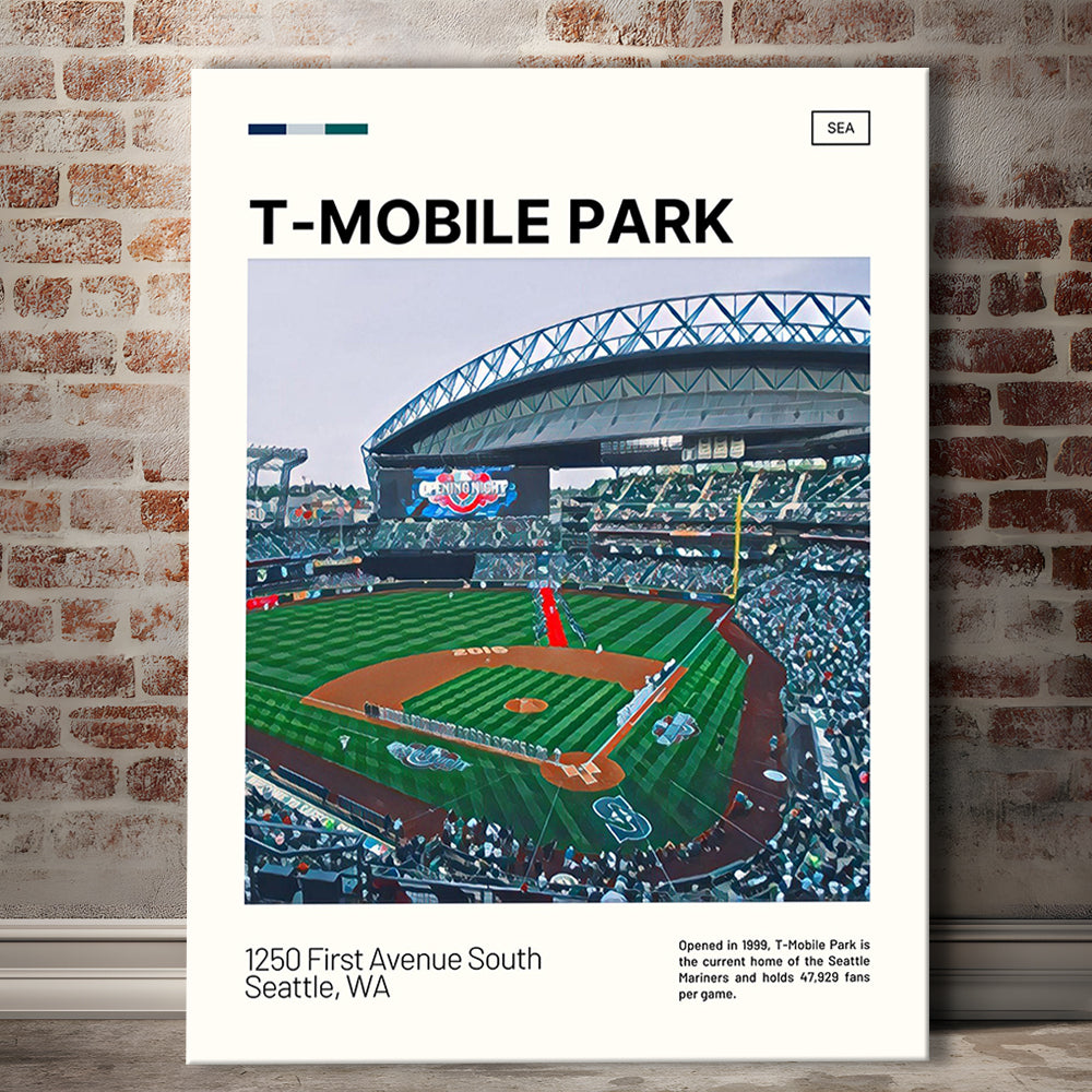 T-Mobile Park Print, Seattle Mariners Stadium Canvas Art, Fan Gifts, Sport Art, Canvas Print Wall Art