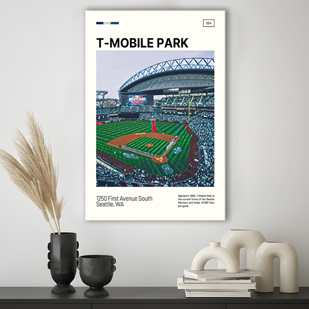 T-Mobile Park Print, Seattle Mariners Stadium Canvas Art, Fan Gifts, Sport Art, Canvas Print Wall Art