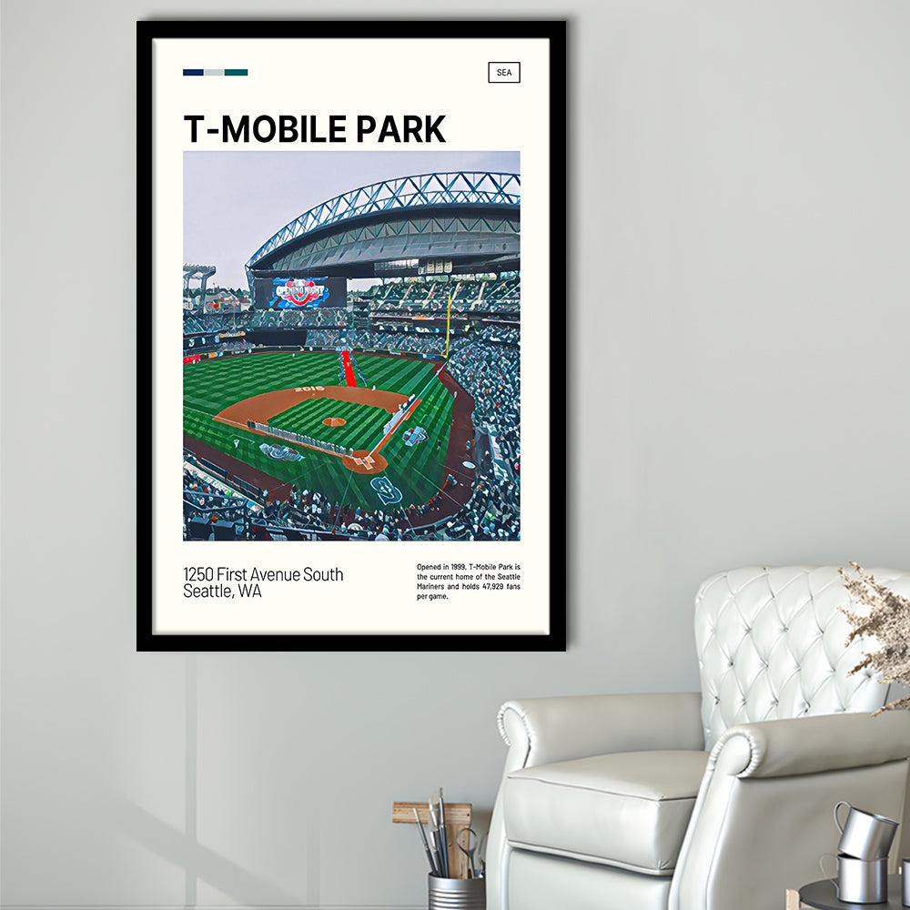 T-Mobile Park Print, Seattle Mariners Stadium Art, Gifts for him, Sport Art, Framed Art Print Wall Decor