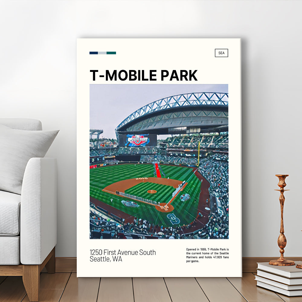 T-Mobile Park Print, Seattle Mariners Stadium Canvas Art, Fan Gifts, Sport Art, Canvas Print Wall Art
