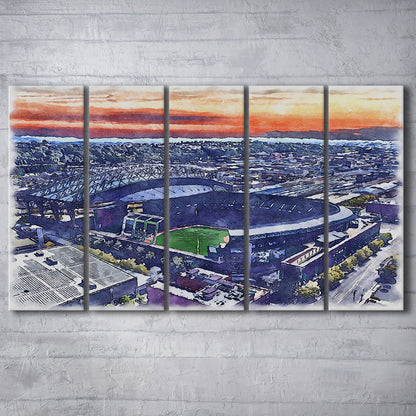 T-Mobile Park WaterColor, Seattle Washington Baseball Watercolor, Sport Art, Extra Large Canvas Print Wall Art