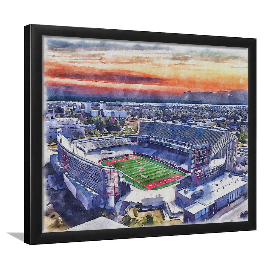 TDECU Painting Stadium Watercolor, Houston Texas Watercolor, Sport Gift Art, Framed Art Print Wall Decor