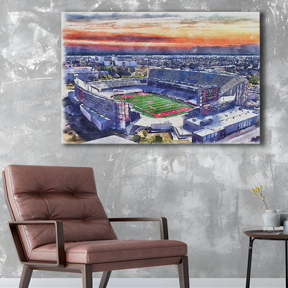 TDECU Painting Stadium Watercolor, Houston Texas Watercolor, Sport Art, Gifts for him, Canvas Print Wall Art
