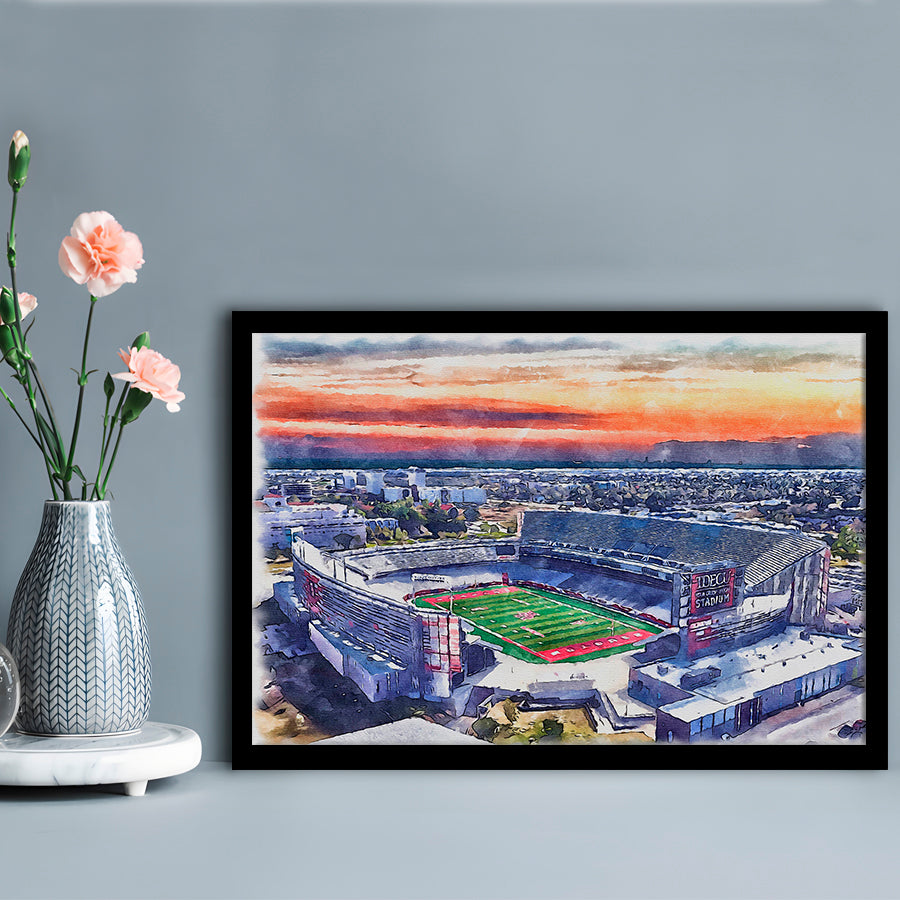 TDECU Painting Stadium Watercolor, Houston Texas Watercolor, Sport Gift Art, Framed Art Print Wall Decor