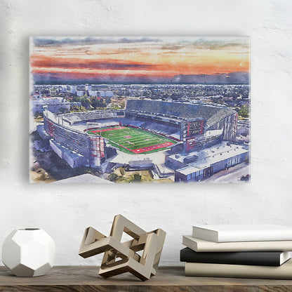 TDECU Painting Stadium Watercolor, Houston Texas Watercolor, Sport Art, Gifts for him, Canvas Print Wall Art
