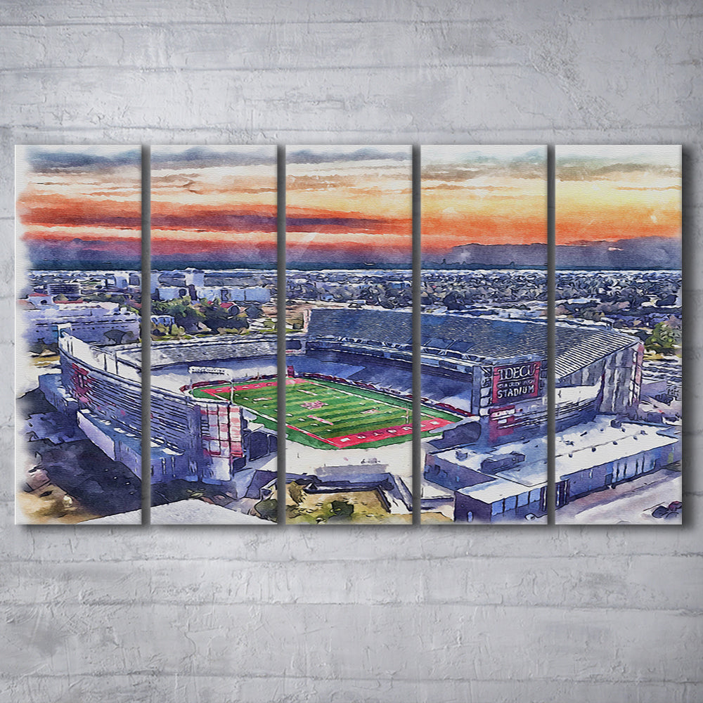 TDECU Painting Stadium Watercolor, Houston Texas Watercolor, Sport Art, Extra Large Canvas Print Wall Art