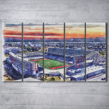 TDECU Painting Stadium Watercolor, Houston Texas Watercolor, Sport Art, Extra Large Canvas Print Wall Art